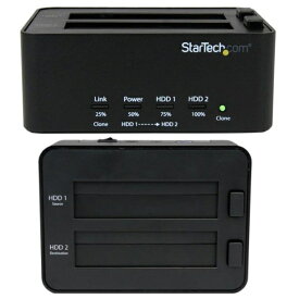 StarTech.com [SATDOCK2REU3] USB 3.0接続SATAハードディスク用デュプリケータ パソコンなしでコピーと消去ができるスタンドアローン式ドック 2.5/3.5インチHDD/SSD対応スタンド クレードル式HDDリーダーライタ