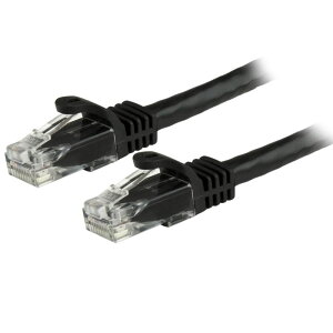 StarTech.com [N6PATCH75BK] 22.8m �J�e�S���[6 LAN�P�[�u�� �u���b�N RJ45���[���f�B���O�R�l�N�^(�c���܂�h�~�J�o�[�t��) �M�K�r�b�g�C�[�T�l�b�g�Ή�Cat6 UTP�P�[�u��