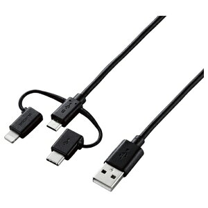 �G���R�� [MPA-AMBLCAD03BK] [MPA-AMBLCAD03BK] �X�}�[�g�t�H���pUSB�P�[�u��/3in1/microUSB+Type-C+Lightning/0.3m/�u���b�N