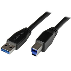 StarTech.com [USB3SAB1M] USB 3.0-USB-B�P�[�u��/1m/SuperSpeed/Type-A to Type-B/�I�X-�I�X/�u���b�N/�f�[�^�]���E�����p