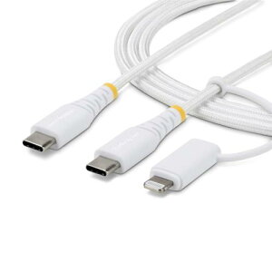 StarTech.com [2M-U2-LNTC-CABLE] USB-C�[�d�P�[�u��/2m/Lightning�A�_�v�^�[�t��/30W 60W(3A)/Apple MFi�Ή�/iPhone�EiPad�EAndroid�Ή�/�[�d �f�[�^�]���Ή�