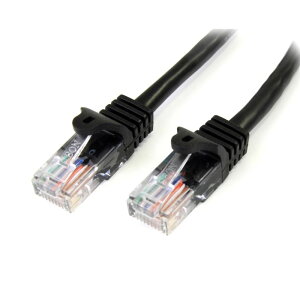 StarTech.com [45PATCH100BK] 30.4m �J�e�S���[5e LAN�P�[�u�� �u���b�N RJ45�R�l�N�^(�c���܂�h�~�J�o�[�t��) �C�[�T�l�b�g�Ή�Cat5e UTP�P�[�u��