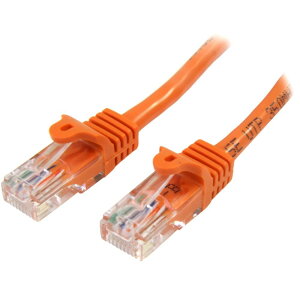 StarTech.com [45PAT50CMOR] 0.5m �J�e�S���[5e LAN�P�[�u�� �I�����W RJ45�R�l�N�^(�c���܂�h�~�J�o�[�t��) �C�[�T�l�b�g�Ή�Cat5e UTP�P�[�u��