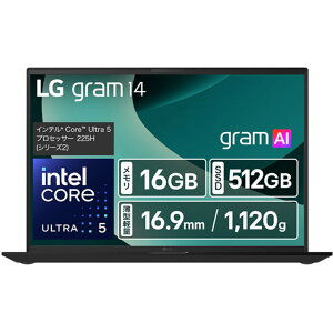 LG Electronics Japan [14Z90T-VP55J] gram Win11 Pro/14C`(IPS)/Ce Core Ultra 5/1120g/ 16GB SSD 512GB/IuVfBAubN/1Nۏ