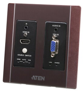 ATEN [VE2812AUST2/ATEN] HDMI & VGA HDBaseT�g�����X�~�b�^�[(US�E�H�[���v���[�g�APOH�^�C�v�A�u���E��)