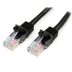 StarTech.com [45PAT1MBK] 1m JeS[5e LANP[u ubN RJ45RlN^(c܂h~Jo[t) C[TlbgΉCat5e UTPP[u
