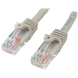 StarTech.com [45PAT50CMGR] 0.5m �J�e�S���[5e LAN�P�[�u�� �O���[ RJ45�R�l�N�^(�c���܂�h�~�J�o�[�t��) �C�[�T�l�b�g�Ή�Cat5e UTP�P�[�u��
