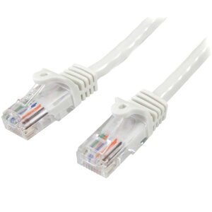 StarTech.com [45PAT50CMWH] 0.5m JeS[5e LANP[u zCg RJ45RlN^(c܂h~Jo[t) C[TlbgΉCat5e UTPP[u