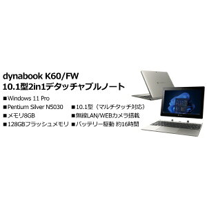 Dynabook A6K1FWT8111A dynabook K60/FW rWlX2in1