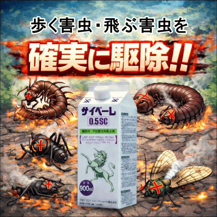 楽天市場】業務用不快害虫用殺虫剤サイベーレ0.5SC 900mL噴霧器付 