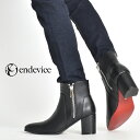 ブーツ メンズ ヒール 高め 革靴 身長アップ サイドジップ ジッパー ファスナー 黒 カジュアルシューズ ジップ付き 靴 くつ ヒールブーツ カジュアル おしゃれ メンズ靴 とんがり ショートブーツ ブランド endevice エンデヴァイス ブラック シューズ 2026 冬 春 春夏