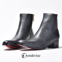 endevice エンデヴァイス ヒールブーツ メンズ ブーツ サイドジップ ヒール ショートブーツ ブランド エンデバイス モード シンプル カジュアルシューズ 背が高くなる 身長アップ 革靴 皮靴 ブラック 黒 シューズ くつ 靴 舞台 衣装 2025 春 春夏 夏