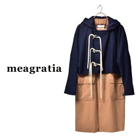 【SALE 70％OFF】 ダッフルコート メンズ レディース ユニセックス コート ロング丈 おしゃれ ブランド メアグラーティア meagratia アウター 羽織り 重ね着 配色 切り替え レイヤード ドルマンスリーブ ブラック 黒 ネイビー 紺 国産 日本製 アウトレット 2024 冬 春 春夏