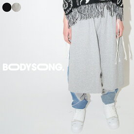 【SALE 30％OFF】 DOUBLE SWP BACKDENIM BS239614 ブランド BODYSONG. ボディソング スウェットパンツ レディース メンズ ユニセックス 綿100 ダボダボ デニムパンツ ゆるい ハーフパンツ ドッキングパンツ カジュアル おしゃれ 国産 日本製 2024 春 春夏 夏