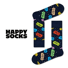 happy socks ハッピーソックス ギフト スターウォーズ Star Wars Sock P000245 靴下 メンズ レディース おしゃれ ブランド かわいい ビジネス ソックス スニーカー コラボ クルー丈 くつ下 可愛い 綿混 カジュアル ネイビー 紺 プレゼント 誕生日 2024 春 春夏 夏