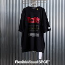 SPCE logic FVS4 ブランド FlexibleVisual SPCE フレキシブル ヴィジュアル スペース tシャツ メンズ レディース 半袖 ゆったり おしゃれ 綿100% 丈長め 可愛い プリント カジュアル トップス オーバーサイズ ブラック 黒 2025 春 春夏 夏