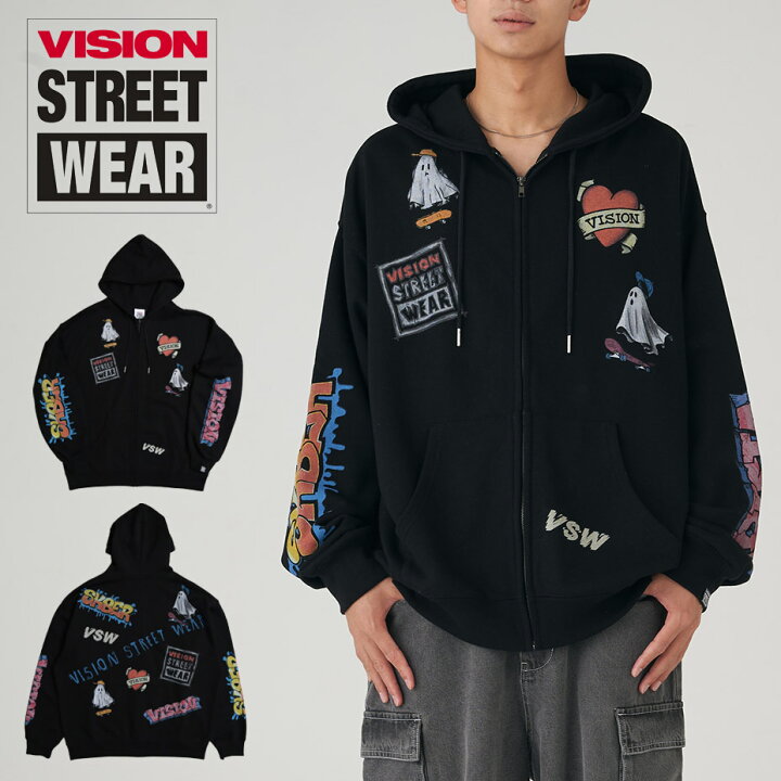 Zip hoodie vision street wear パーカー パーカー Ghost ZIP パーカー メンズ レディース