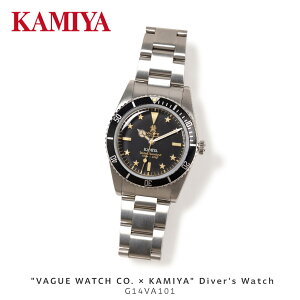KAMIYA �J�~�� VAGUE WATCH CO. Diver's Watch G14VA101 �r���v �����Y �h�� �����Y�r���v �_�C�o�[�Y�E�H�b�` 100m ���@�[�O�E�H�b�` �R���{ �A�i���O �N�H�[�c ���₷�� ������� ���S �V���o�[ �M�t�g �v