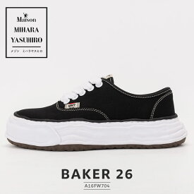 Maison mihara yasuhiro baker 26 ミハラヤスヒロ ベイカー スニーカー メンズ レディース A16FW704 黒 靴 ブランド おしゃれ 厚底 ローカット キャンバススニーカー カジュアルシューズ レースアップ ブラック シューズ くつ