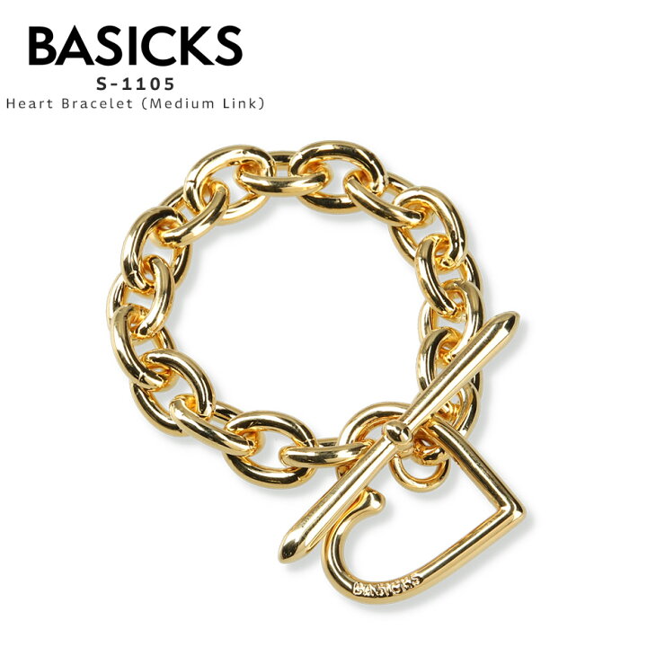 楽天市場】BASICKS ベイシックス Heart Bracelet Medium Link S-1105 
