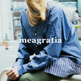 【SALE 80％OFF】 メアグラーティア シャツ メンズ レディース meagratia ロングシャツ ブランド カジュアルシャツ ドルマンスリーブ 長袖 ストライプ 韓国 おしゃれ コレクションアイテム ランウェイアイテム ホワイト ネイビー アウトレット 在庫処分 2024 冬 春 春夏