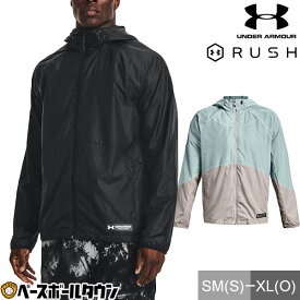 テニス ウインドブレーカージャケット パーカー メンズ アンダーアーマー UAラッシュ ウーブン フルジップ ジャケット 長袖 フード付き スポーツウェア ウィンドジャケット 裏メッシュ 1373793 【365日あす楽対応】 楽天スーパーSALE RakutenスーパーSALE
