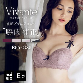 【最大20％OFFクーポン】脇肉 ブラジャー 大きいサイズ《補正ブラ に見えない脇肉撃退ブラ ～vivanteシリーズ～ アンティークレースブラ》ブラ 脇高設計 下着 単品ブラジャー 脇高ブラ 補正ブラ 単品 補正下着 F75 F80 F85 G70 G75 【tu-hacci】