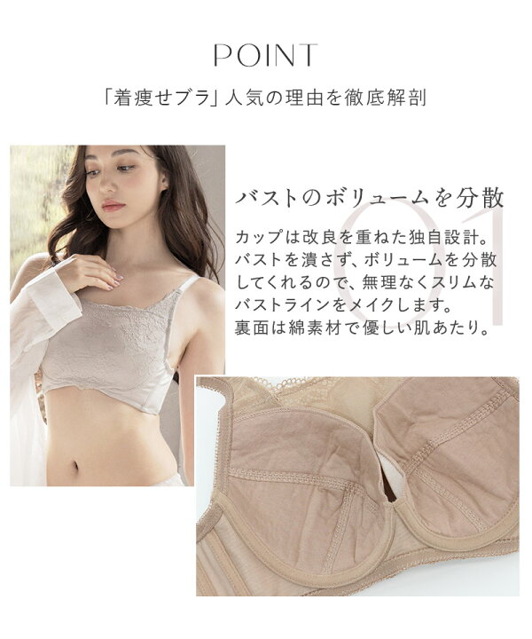 楽天市場】胸を小さく見せるブラ 下着《スリムシルエットブラ》大きい 
