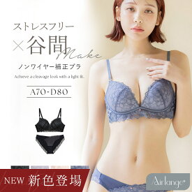 【最大25％OFFクーポン】新色登場！《エアランジュ》ミニョンレースブラ＆ショーツブラジャー ショーツ ノンワイヤー 盛れる 盛りブラ レース かわいい 上下セット【tu-hacci】