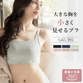 【最大28％OFFクーポン】 胸を小さく見せるブラ 下着《スリムシルエットブラ》大きいサイズ ブラジャー 脇高 着痩せ ブラ 胸が小さく見えるブラ 大きな胸 小さく見せる ブラジャー 補正下着 さらしブラ GHIカップ 送料無料【ブラ単品】【tu-hacci】