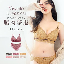 【最大20％OFFクーポン】vivanteダリアレースブラ&ショーツ / 補正ブラに見えない脇肉撃退ブラ大きいサイズ グラマーサイズ Eカップ以上 補正 脇高 谷間 盛れる かわいい おしゃれ 上下セット ブラショーツ xmas【tu-hacci】
