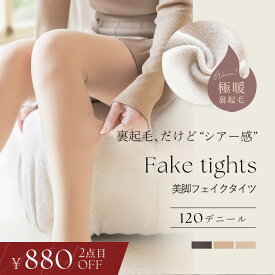 新作登場！フェイクタイツタイツ 透け感タイツ フェイクストッキング 透け 裏起毛 静電気防止 抗菌消臭加工 冷え対策 あったか 暖かい 防寒【tu-hacci】