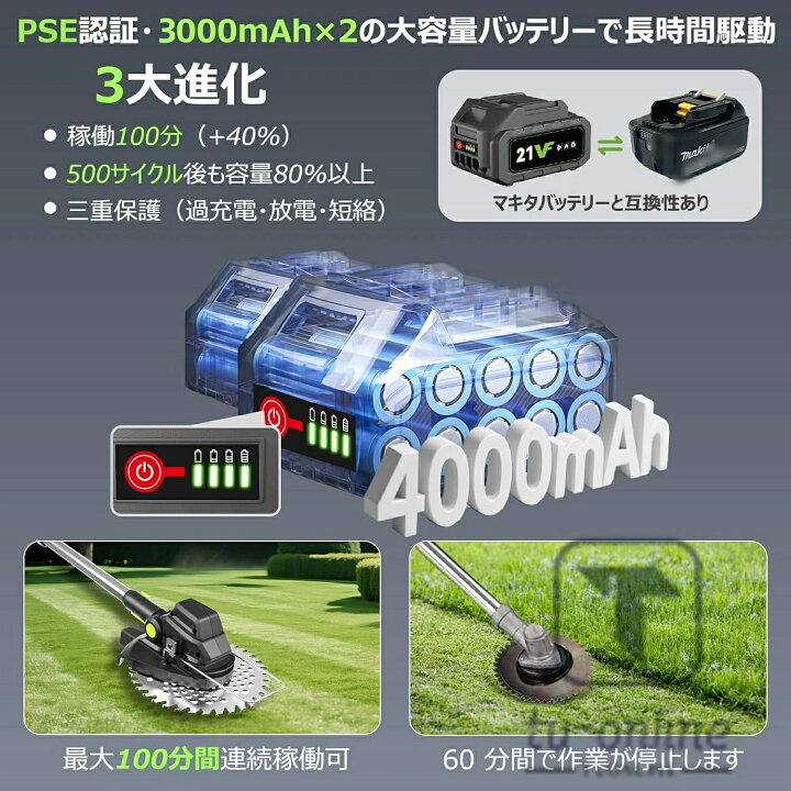 楽天市場】充電式草刈り機【独自の草巻き防止構造 2025年新登場 1台3役 