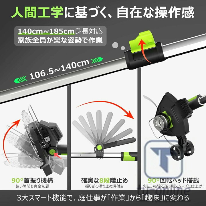 楽天市場】充電式草刈り機【独自の草巻き防止構造 2025年新登場 1台3役 