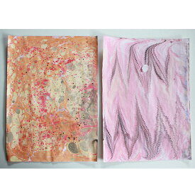 【2枚セット】エブル紙/マーブリング/カルトナージュ/装丁/クラフトハンドメイド/文具/包装紙_61