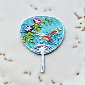 うちわのワッペン/夏まつり/納涼/団扇/アイロン糊付き/刺繍/手芸