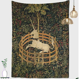 「囚われの一角獣」ユニコーンのタペストリー/タロット・クロス/布/カバー/スカーフ/カーテン/舞台美術/占い/占術/魔女術/ウィッチクラフト