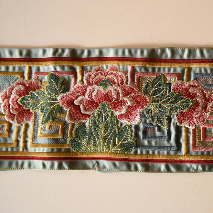楽天市場】【30cm単位】「牡丹と雷紋」中国刺繍リボン/クラフト/DIY 