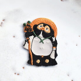 信楽焼の狸/ワッペン/タヌキ/アイロン糊付き/民芸/刺繍/手芸