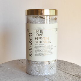バスソルト 1kg【ジャスミン、レモングラス＆レモンピールの香り】Salts&Co._ヒマラヤの塩/入浴剤/バスケア/ギフト,プレゼント"Bathing in Blossoms" Epsom
