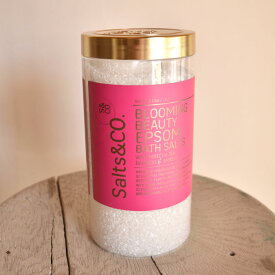 バスソルト 1kg【抹茶、竹＆琥珀の香り】"Blooming Beauty"花のほころび Epsom Salts&Co._ヒマラヤの塩/入浴剤/バスケア/ギフト,プレゼント