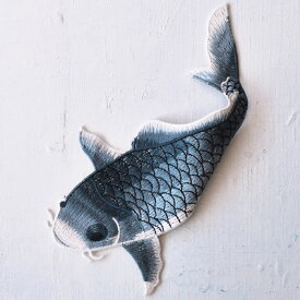 【特大】錦鯉のワッペン/糊なし/刺繍/ワッペン/夏祭り/浴衣/和服/お魚/手芸/アクセサリー制作等/動物