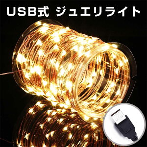 USB式 ジュエリーライト LEDイルミネーション ジュエリーライト USB式 10m 100球 極細ワイヤー 防水 クリスマス 誕生日 パーティー 室内外 デコレーション ツリー led 自宅 玄関 イベント 点灯 電