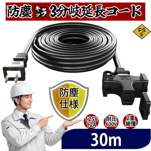 3���� �����R�[�h 30m �y�N�[�{���L��z �h�o �d���R�[�h LED�C���~�l�[�V�����p ���O�p PSE�F�� 3���z �h�o�L���b�v�t �R�[�h �\�t�g�^�C�v �����R�[�h �ϋv �ϖ��� �ϖ� �ϊ� �ϔM ���O �C���h