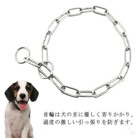 訓練用首輪 犬用品 犬 首輪 ステンレス チェーン 引っ張り しつけ用 訓練 トレーニング 大型犬 簡単装着 中型犬 ベルジアン・マリノア ゴールデンレトリバー ロットワイラー 柴犬 お散