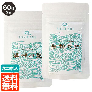 【2個セット・送料無料】龍神乃鹽 スタンドパック 60g×2 お試し用 食塩(海塩) りゅうじんのしお ネコポス