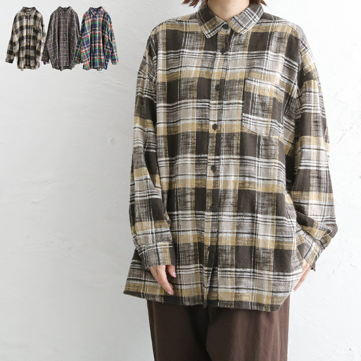 楽天市場 Sale41 Off ネルシャツ チェックシャツ レディース 柄 シャツ ブラウス チェック ネルチェックシャツ ビッグシャツ トップス 長袖 フランネル 綿100 コットン 大きいサイズ オーバーサイズ ゆったり おしゃれ ワイドシャツ ナチュラル 服 M便 不可 Tuck