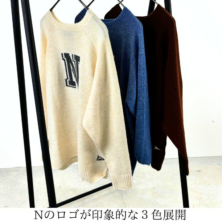 楽天市場】Nロゴ入り ニット プルオーバーニット セーター 長袖 