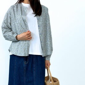 シャツ ブラウス レディース 長袖 花柄 いちご トップス 綿100％ 彫りボタン Keitto ケイット ノースオブジェクト north object 羽織り 前開き ゆったり 大きいサイズ 大人 可愛い ナチュラル カジュアル 服 [M便 1/1]