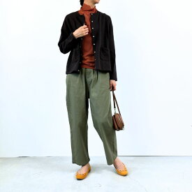 【福袋対象B】 Keitto ケイット リーフ彫りボタン テーパード パンツ レディース ストレッチ ストレッチパンツ イージーパンツ ウエストゴム パンツ 大きいサイズ ゆったり 大人 可愛い ナチュラル カジュアル 服 [M便 不可]